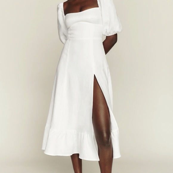 Reformation Belgium Linen Dress White - Picture 3 of 4